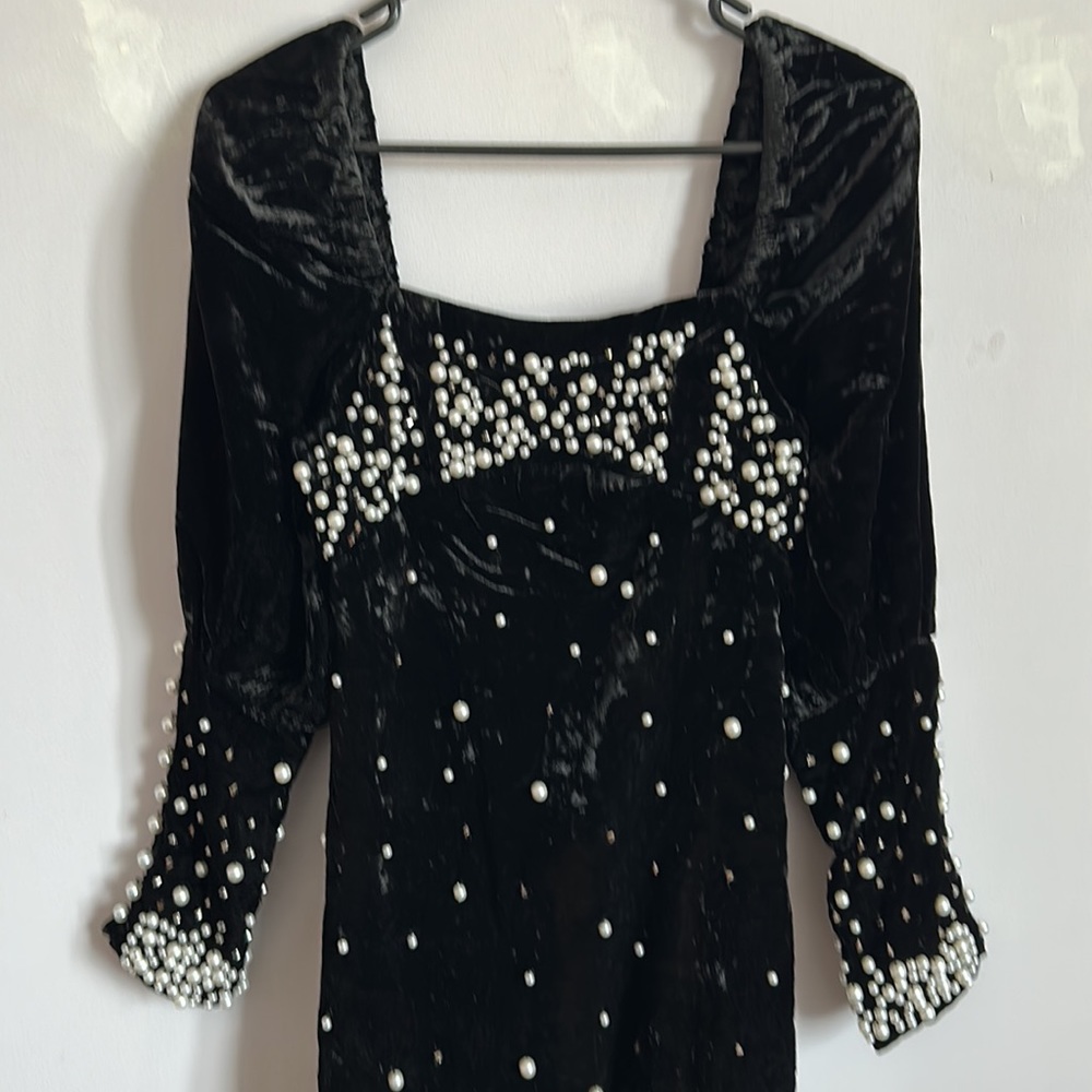 NWT Anthropologie Embellished Velvet Dress - Picture 9 of 14